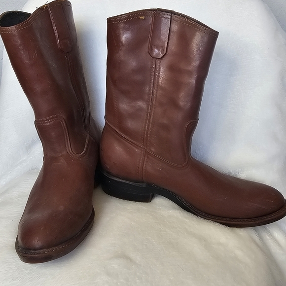 LaCrosse Boots Mens Size 7 Brown Rubber Boot Western Cowboy Slip On‎ USA MADE - Picture 1 of 13